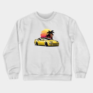 Yellow 300ZX Sunset Palms Crewneck Sweatshirt